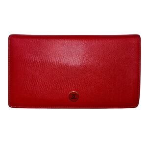 Chanel Red Caviar Long Flap Wallet